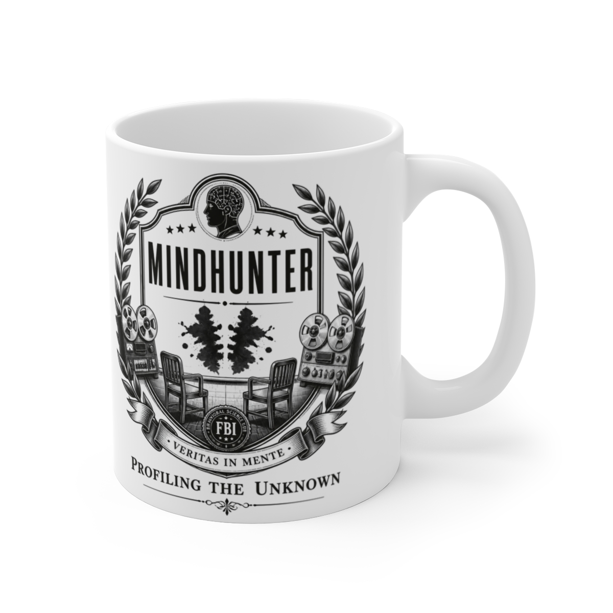 Mindhunter "Profiling the Unknown" White Mug — official Mindhunter Mugs & Drinkware